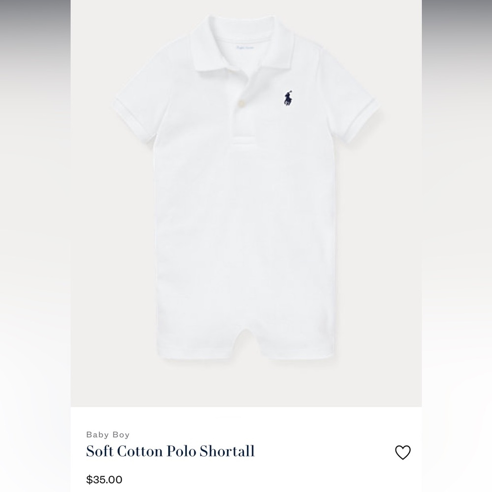 NWT Ralph Lauren Soft Cotton Polo Shortall